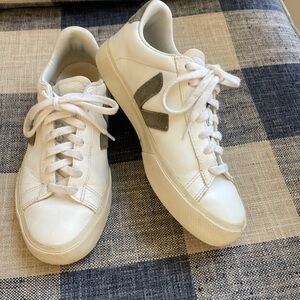 Veja White Sneakers with Gray Accents Women's size 8